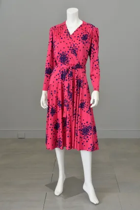 1970s Atomic Dots Wrap Front Disco Dress