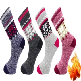 4 Pairs Ladies Thermal Extra Warm Heat Insulated Soft Thick Socks for Boots Ski Hiking Outdoor Work 1.6 TOG Xmas Stocking Filler 4-7 UK/EU 37-39 -Ladies Heat Insulated Socks