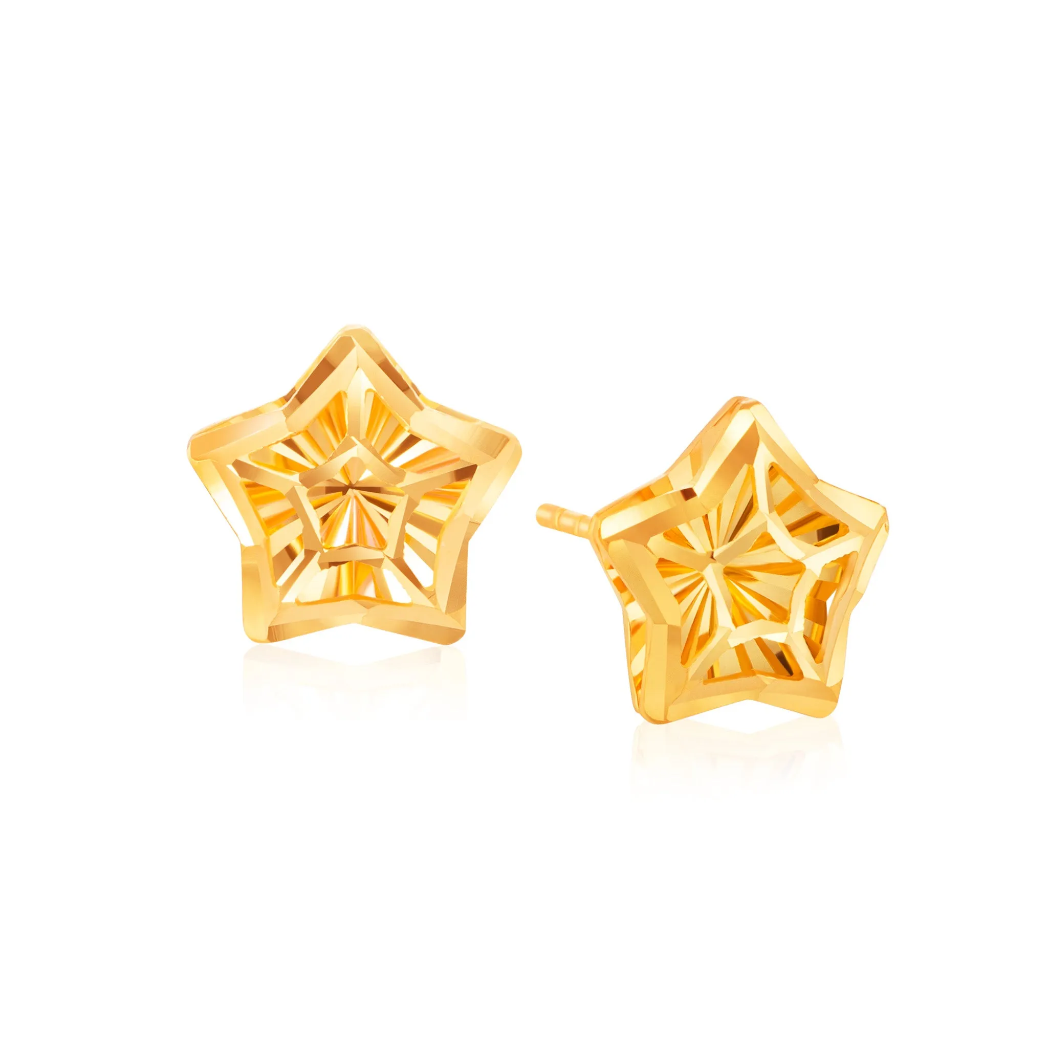 916 Gold Exquisite Star Earring