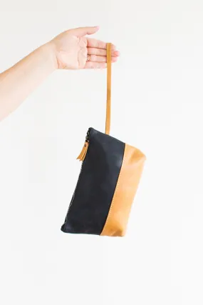 Abena Wristlet, Caramel and Black