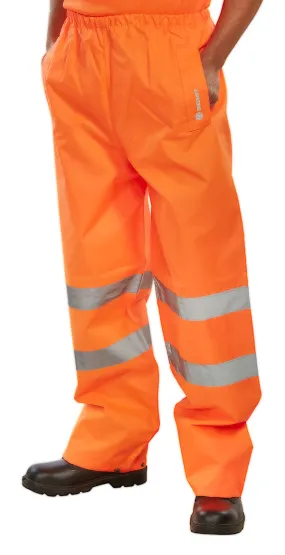 Beeswift Hi-Vis Padded Thermal Lined Rain Trousers - {ALL COLOURS / SIZES}