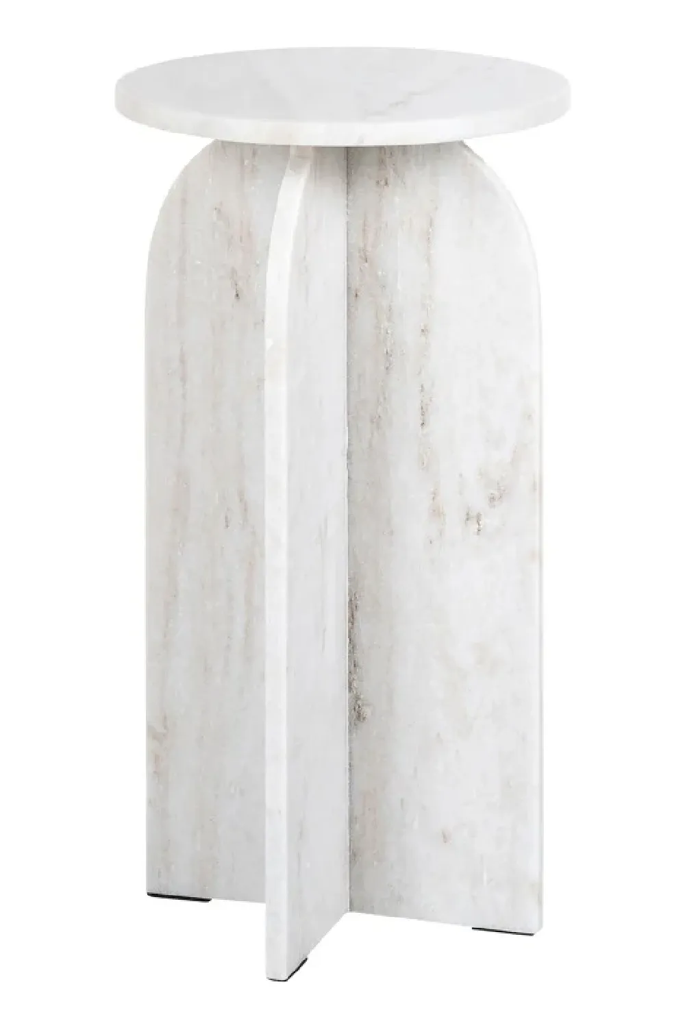 Beige Marble Round End Table | OROA Luciano