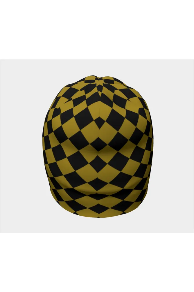 Black and Gold Diamonds Beanie