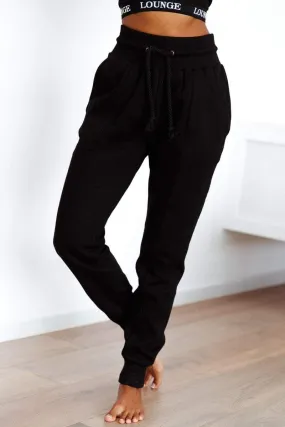 Black Rope Cord Joggers