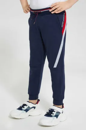 Boys Navy Elasticated Waistband Jogger