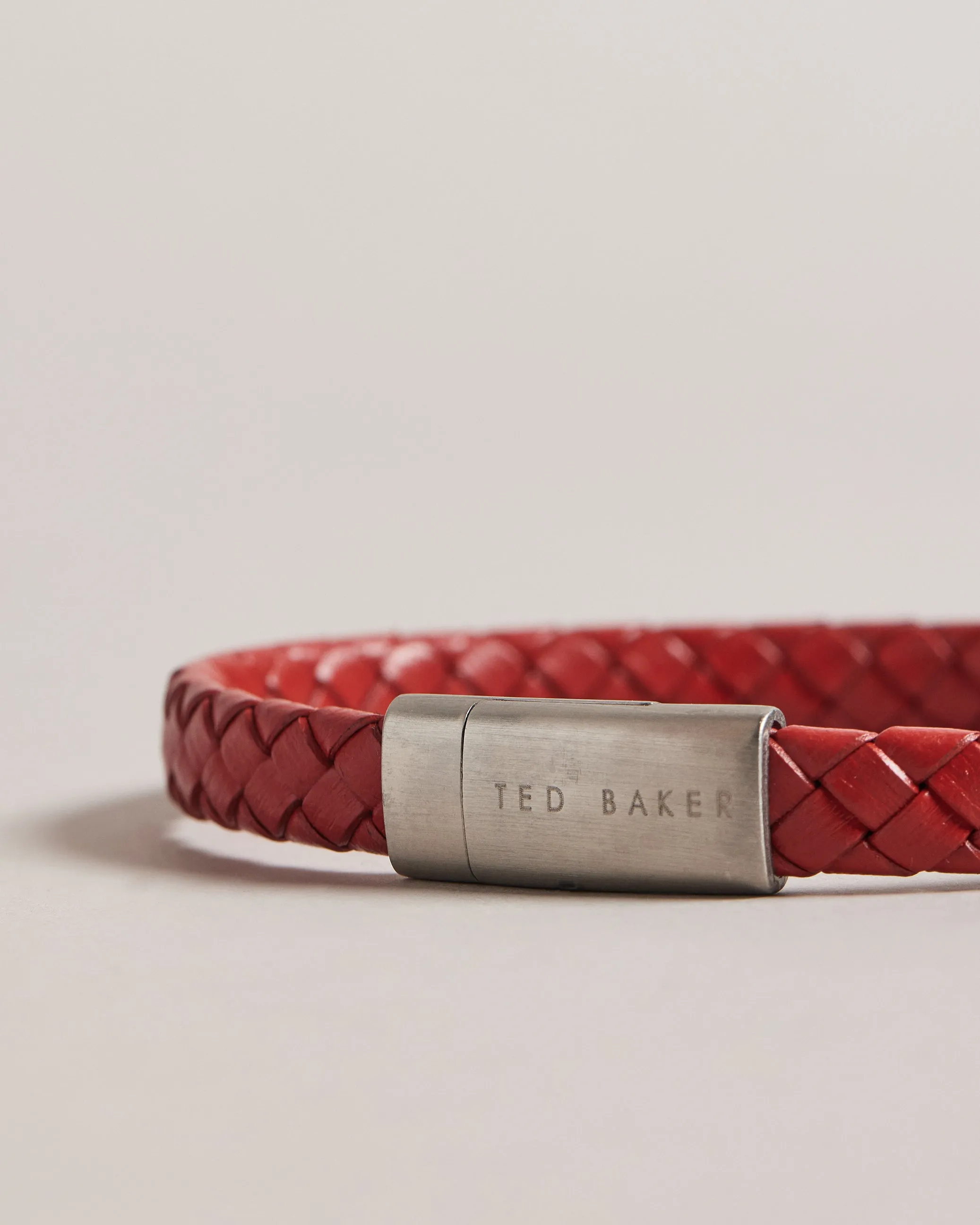 Bradly Woven Leather Bracelet Oxblood