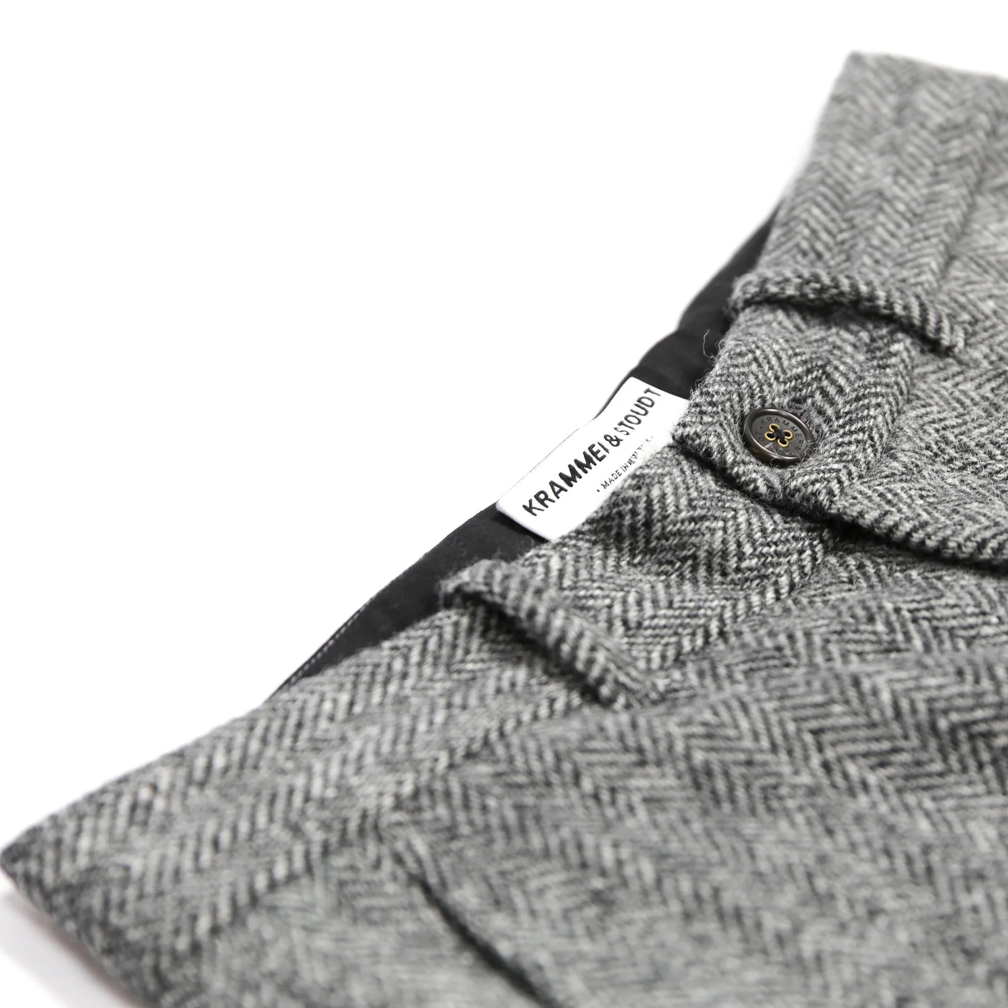 Brighton Trouser - Grey Herringbone