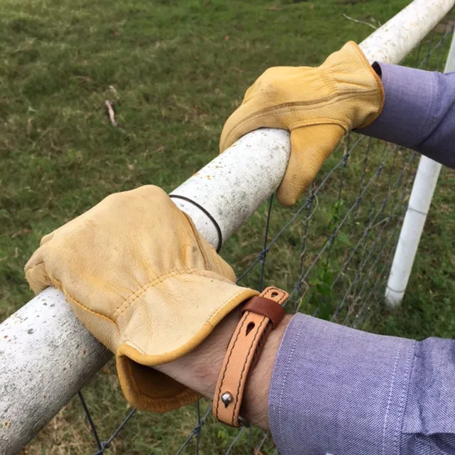 Buck Brown and Natural Pueblo USA Made Private Label Leather Cuff