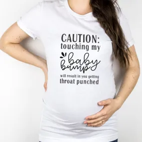 Caution I'm Pregnant White T-Shirt