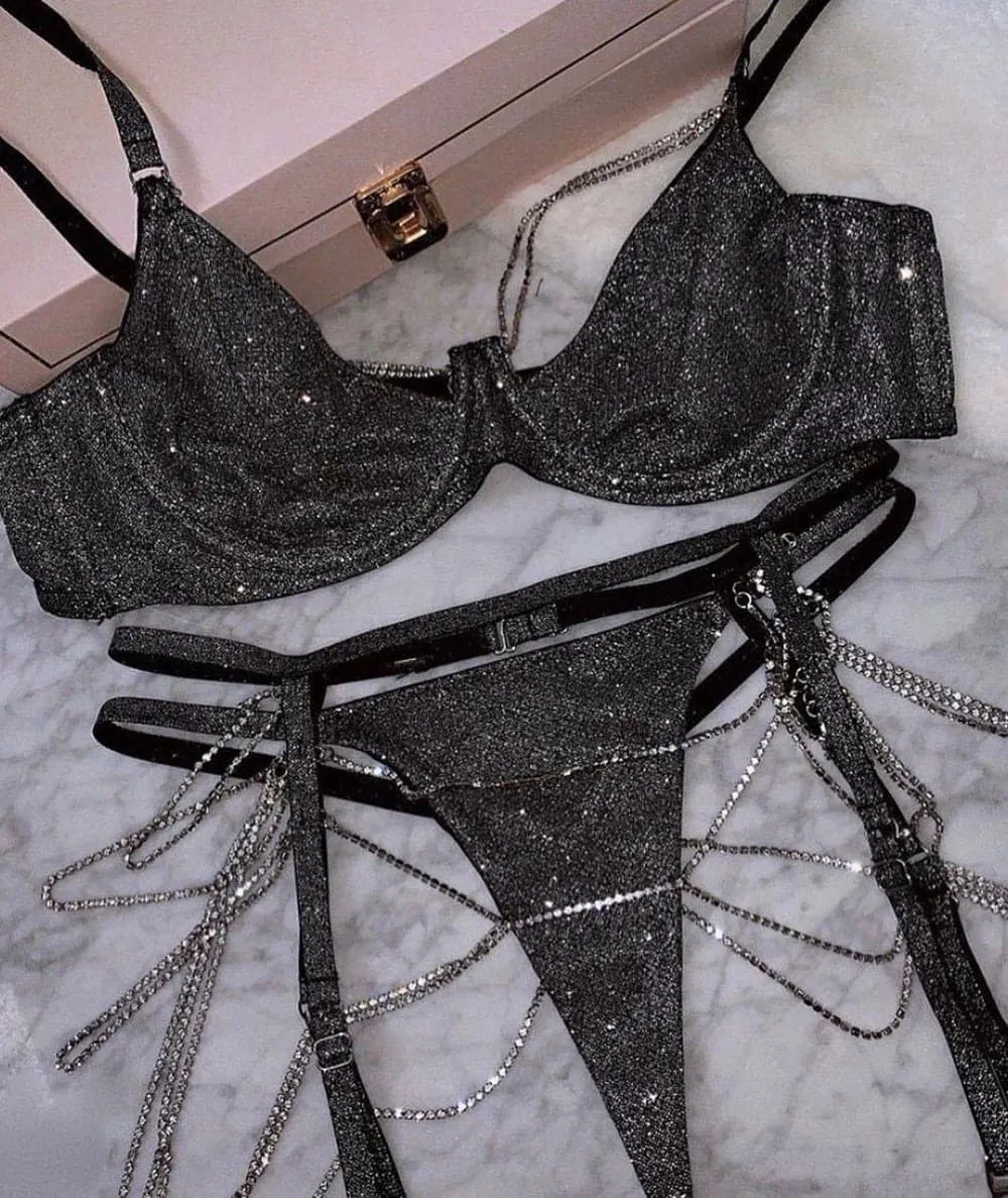 Chain Bra And Panty Lingerie Set