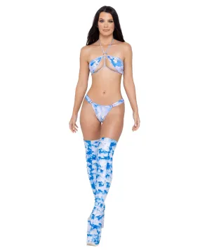 Cloud Print Thong Back - Womens Rave Bottom