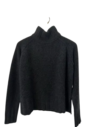 Coal Cashmere Rib Mock Pullover