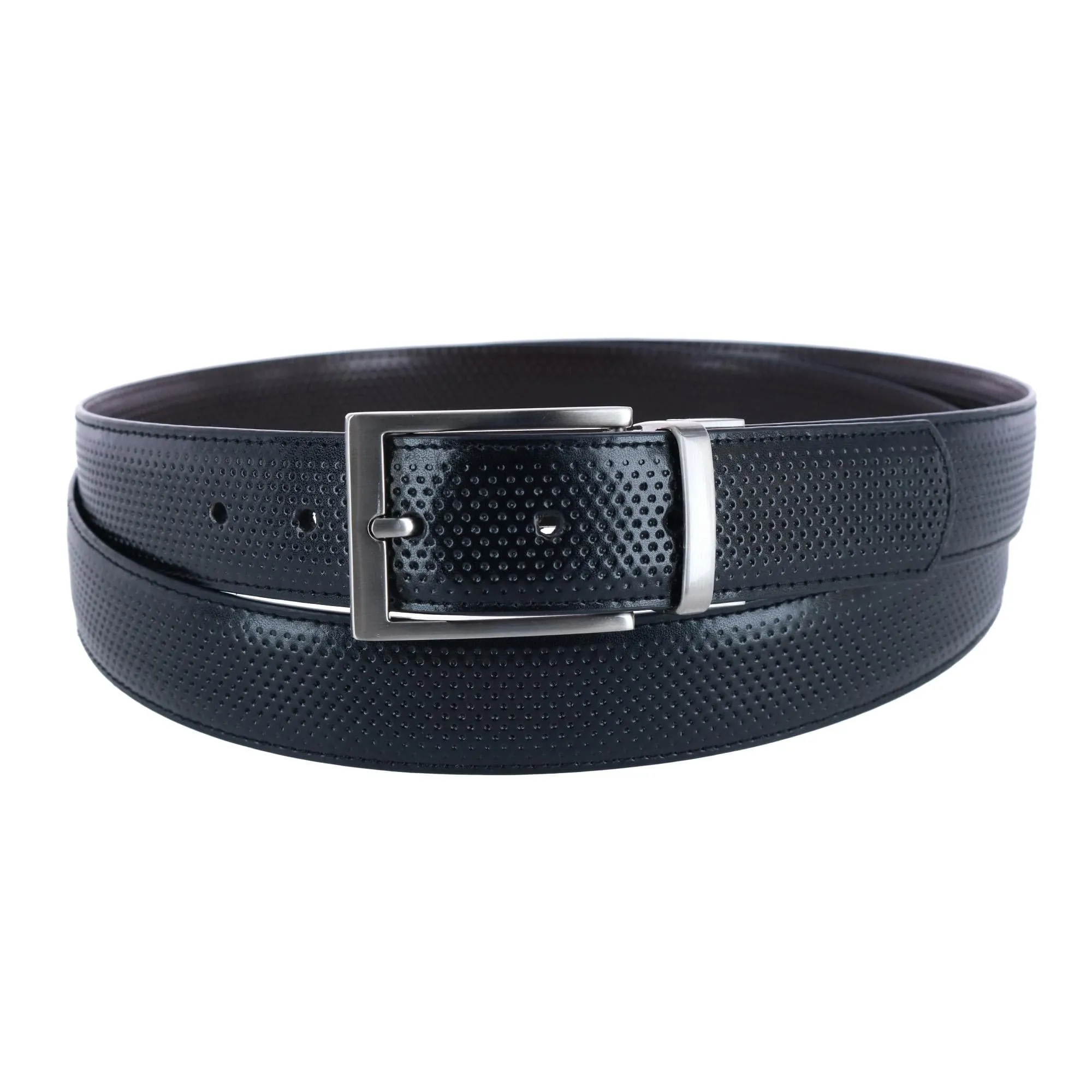 CTM® Men's Big & Tall Reversible Perforated Dress Belt