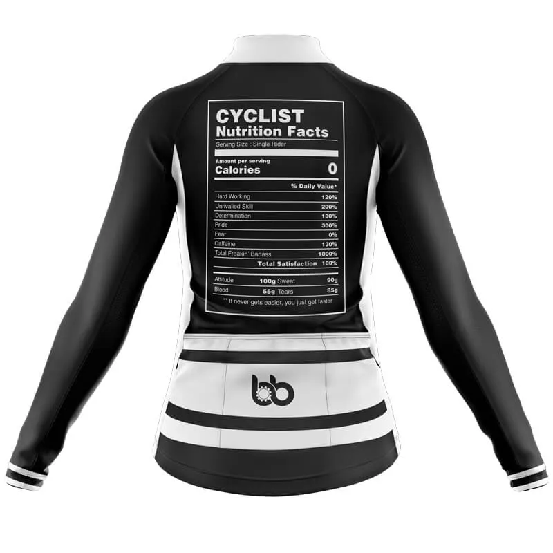 Cycling Nutrition Fact Thermal Club Jersey (Black)