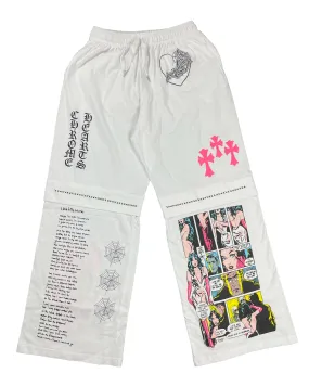 Deadly Doll Pink Cross Comic Flare Sweatpants