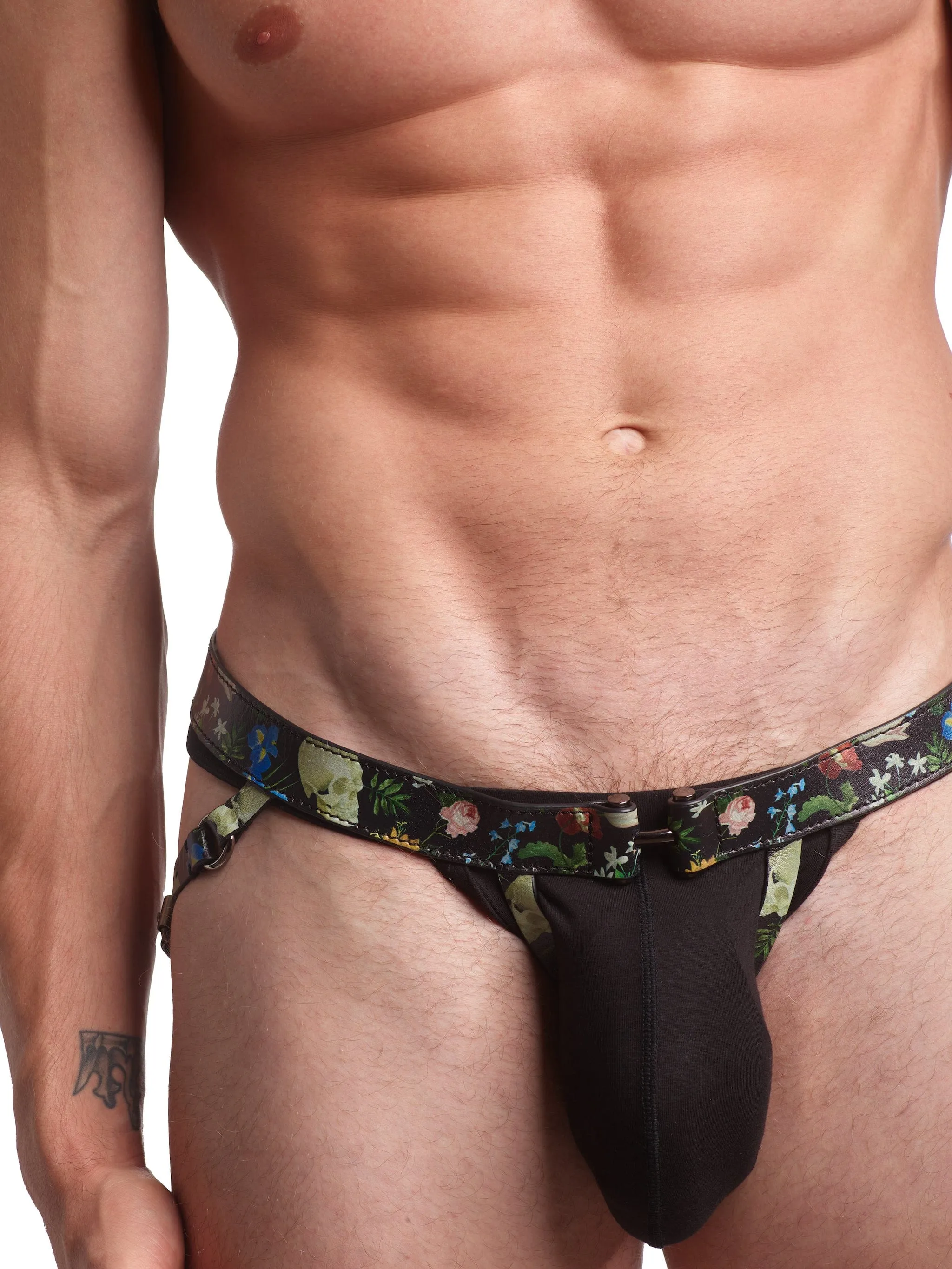 Dutch Floral Leather Jock Harness