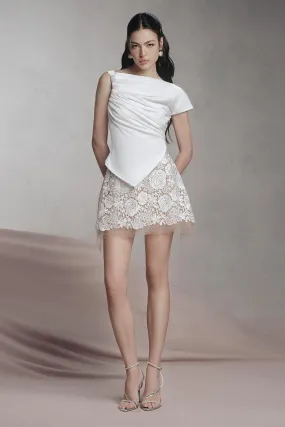 Embrace A-line Layered Lace Mini Skirt