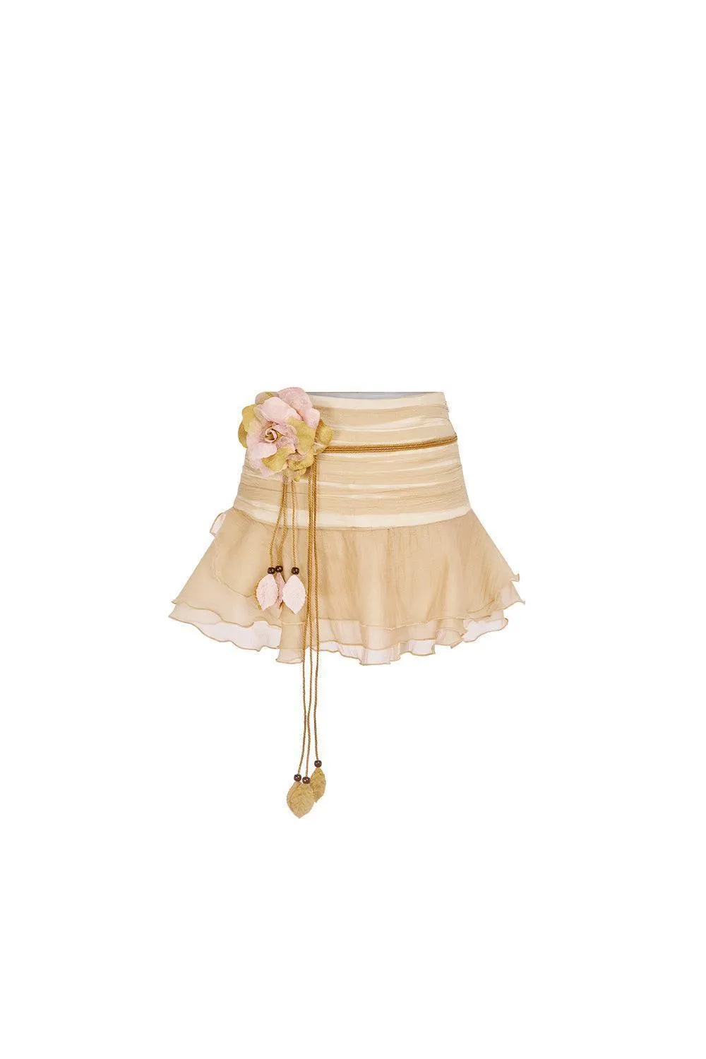 Emmitt Drop Waist Layered Organza Voile Mini Skirt