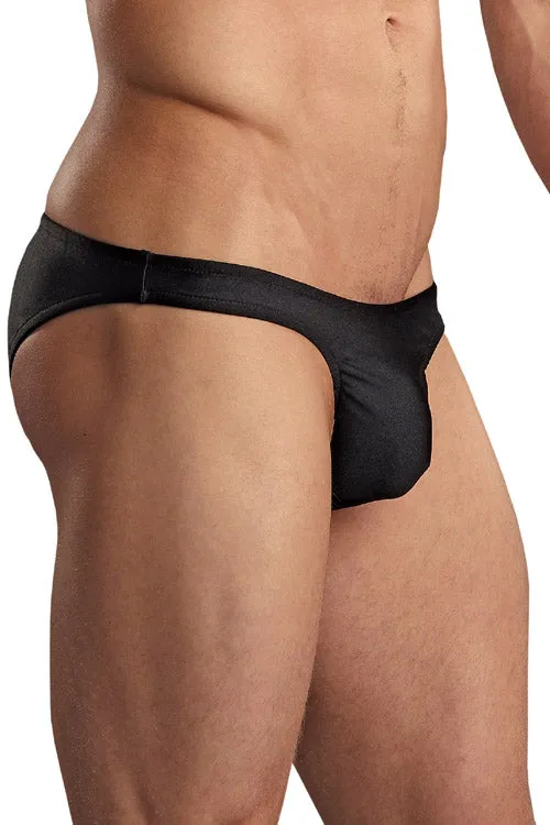 Euro Male Spandex Pouch Cheeky Bikini Brief Underwear - Black