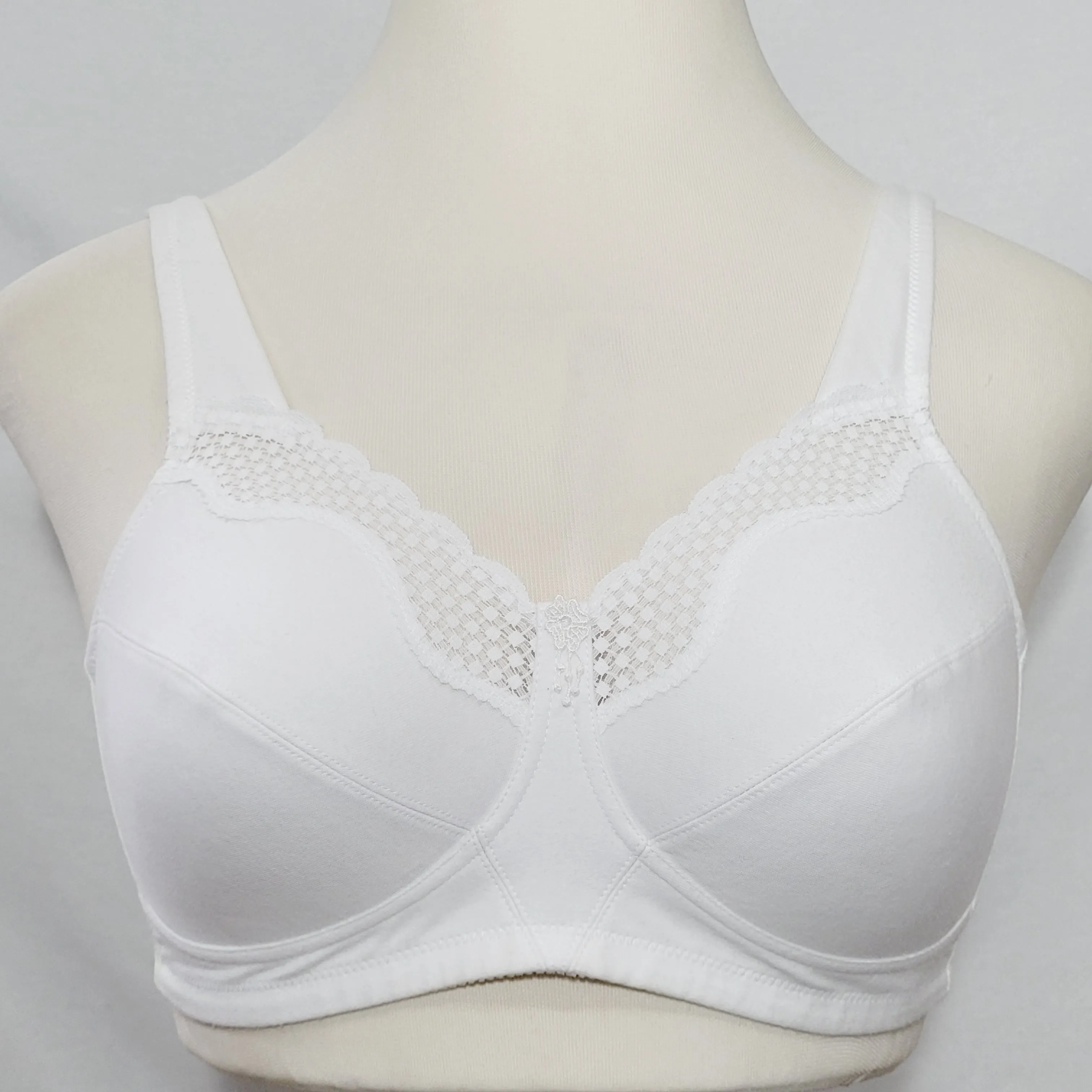 Exquisite Form 535 Cotton Wire Free Bra 40C White