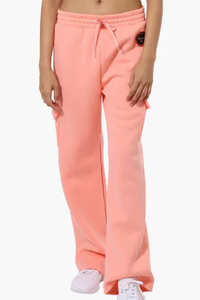 Fahrenheit Fleece Wide Leg Cargo Sweatpants - Pink