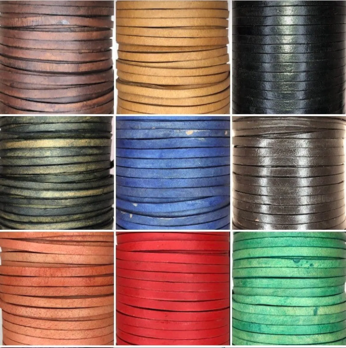 Flat 5mm Real Genuine Craft Jewellery Leather String Cord Lace Thong 10m