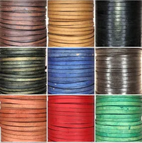 Flat 5mm Real Genuine Craft Jewellery Leather String Cord Lace Thong 10m