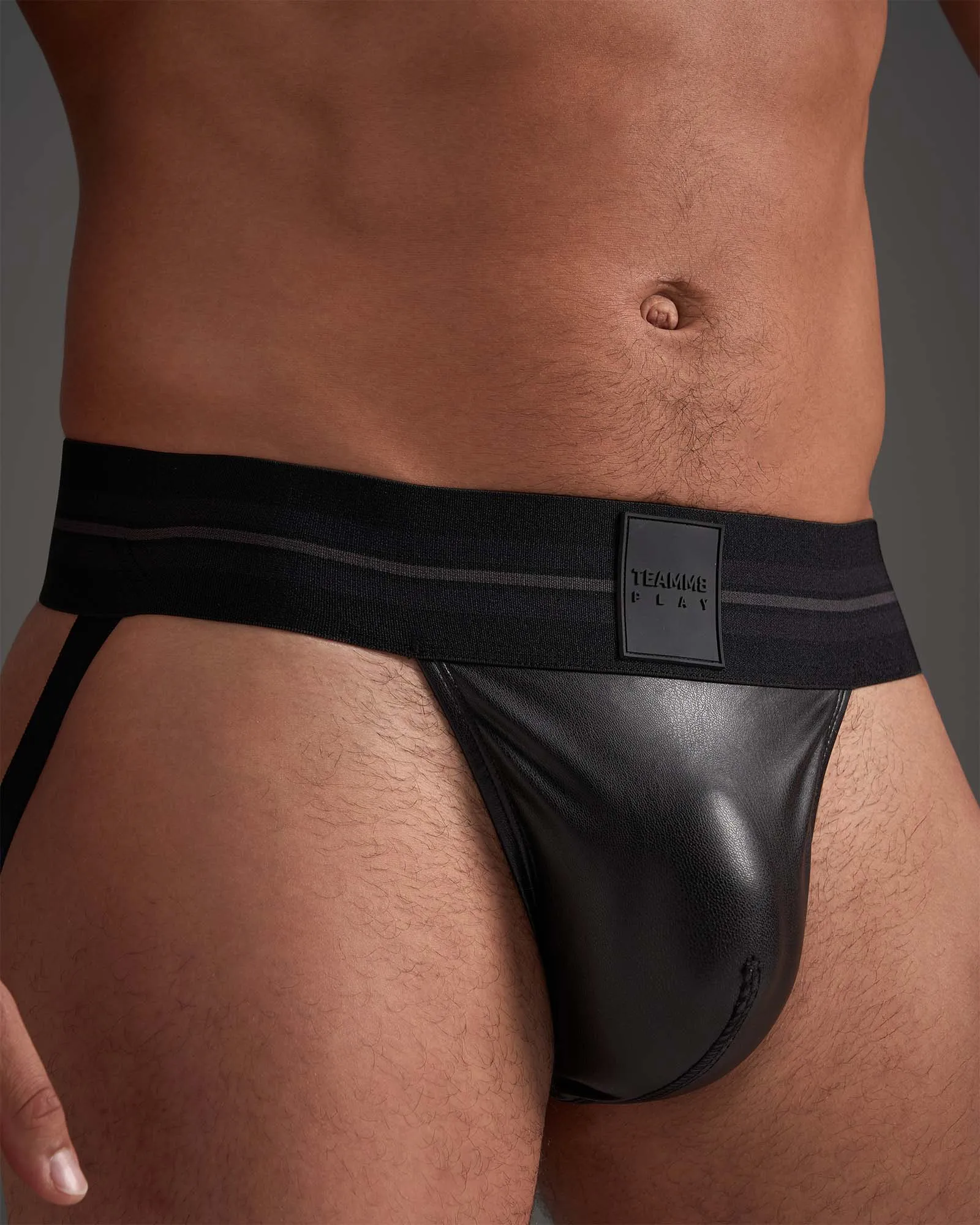 Flex Jockstrap - Faux Leather Black