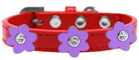 Flower Premium Collar Red With Lavender Flowers Size 10