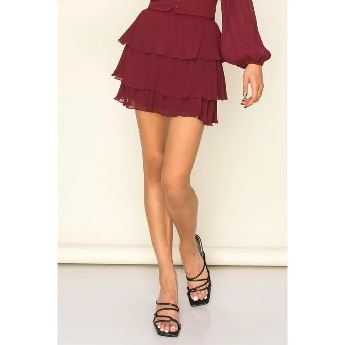 Gabbie Pleated Tiered Skirt