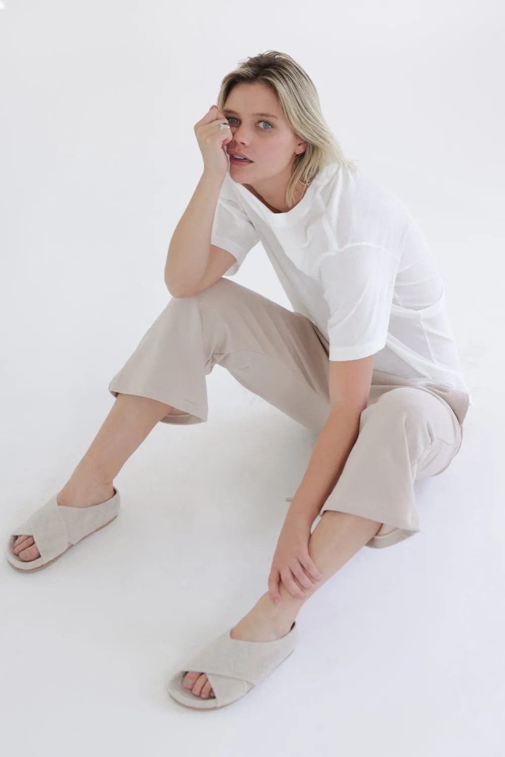 Garment dye french terry baggy sweatpants