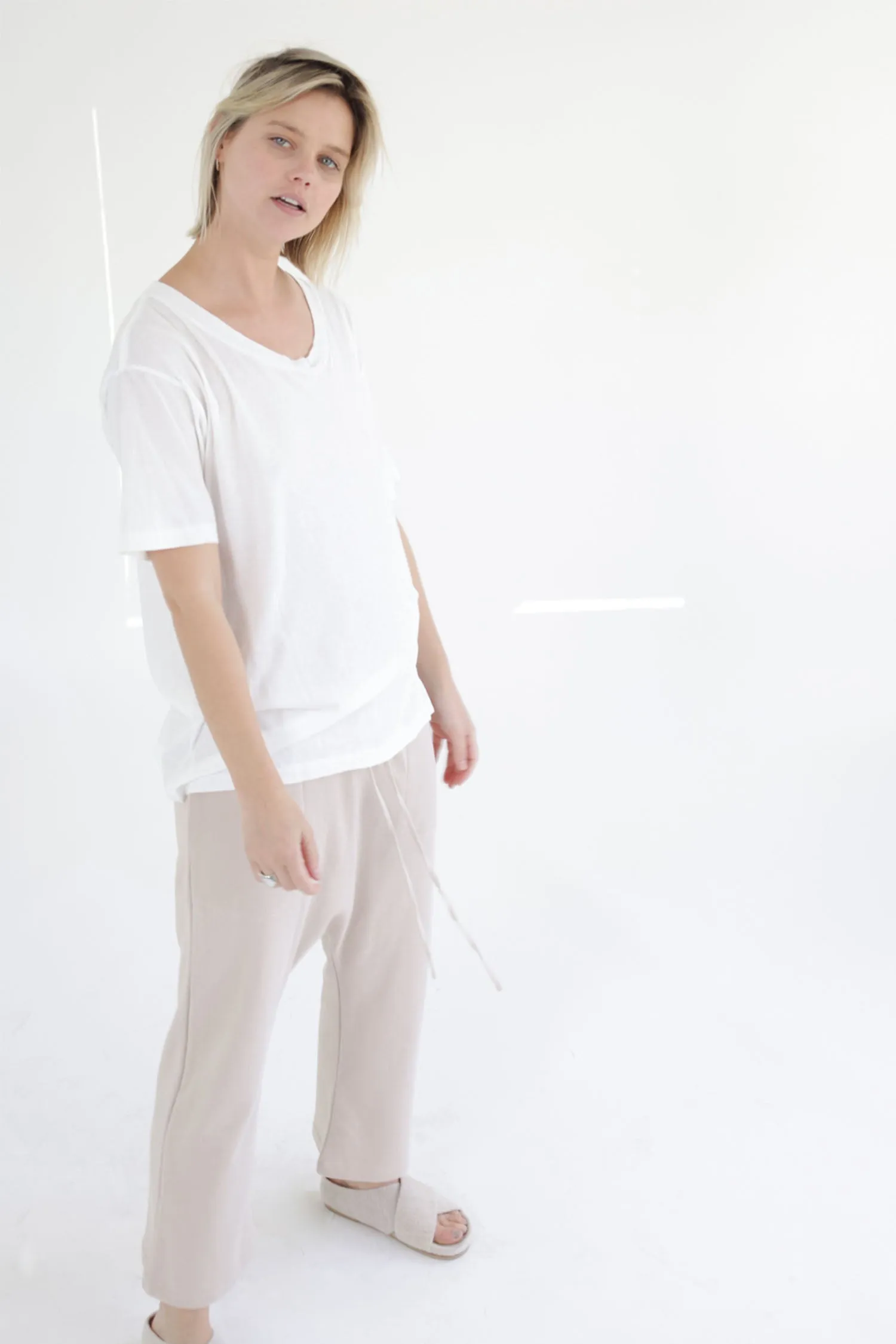 Garment dye french terry baggy sweatpants