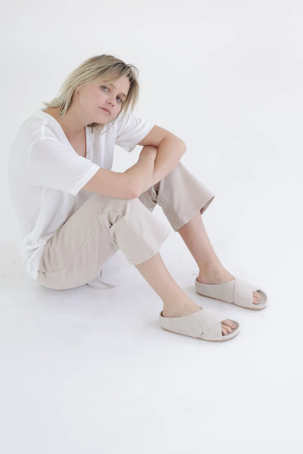 Garment dye french terry baggy sweatpants