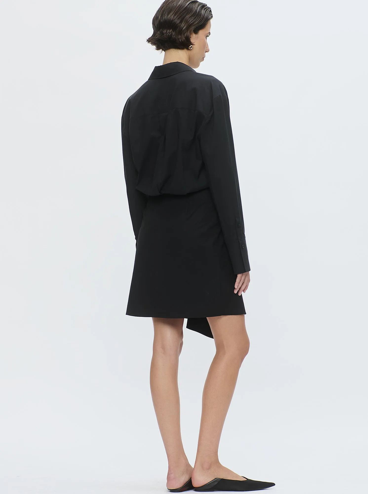 GEMINI Wrap shirt dress Black