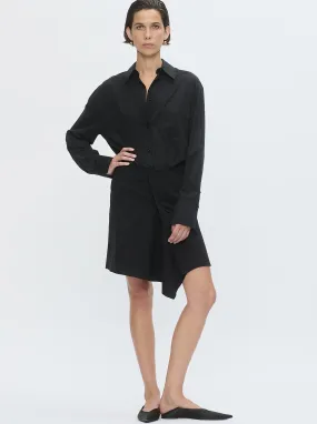 GEMINI Wrap shirt dress Black