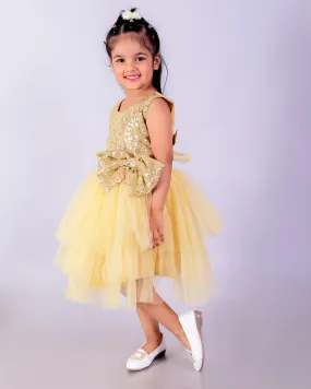 Golden Starlight Girls Tulle Dress