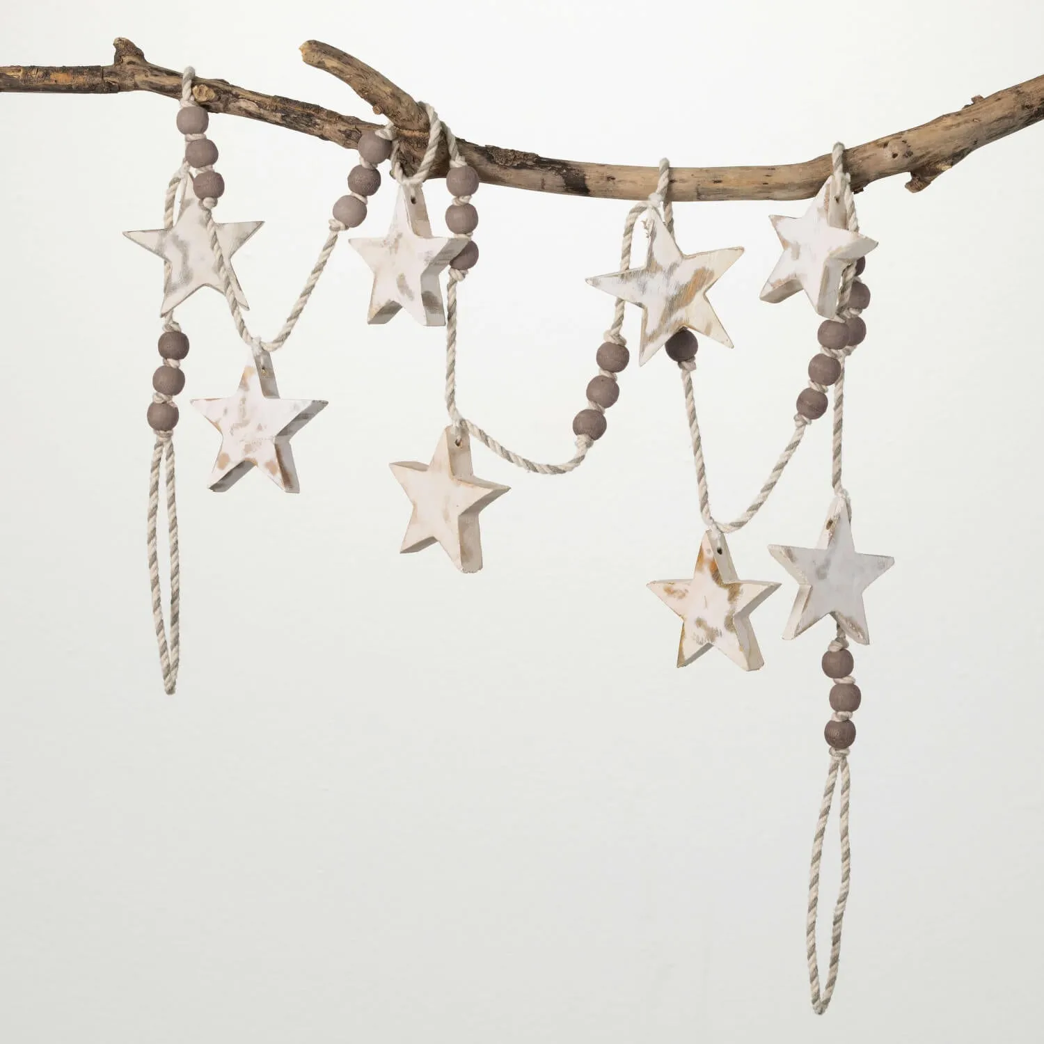 Gray & White Star Bead Garland