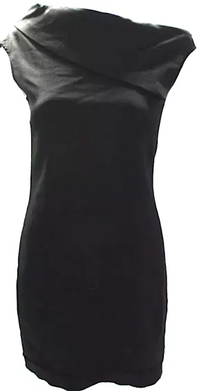 Helmut Lang NY. Black Wool Turtleneck Sleeveless Bodycon Dress