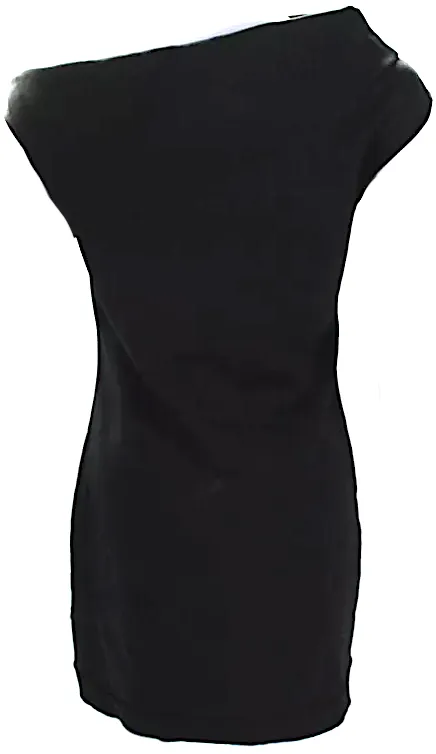 Helmut Lang NY. Black Wool Turtleneck Sleeveless Bodycon Dress