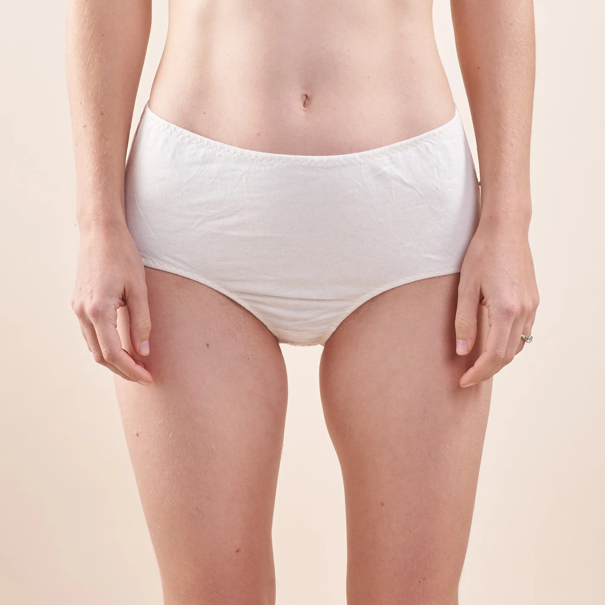 High Rise Underwear, Undyed Organic Cotton