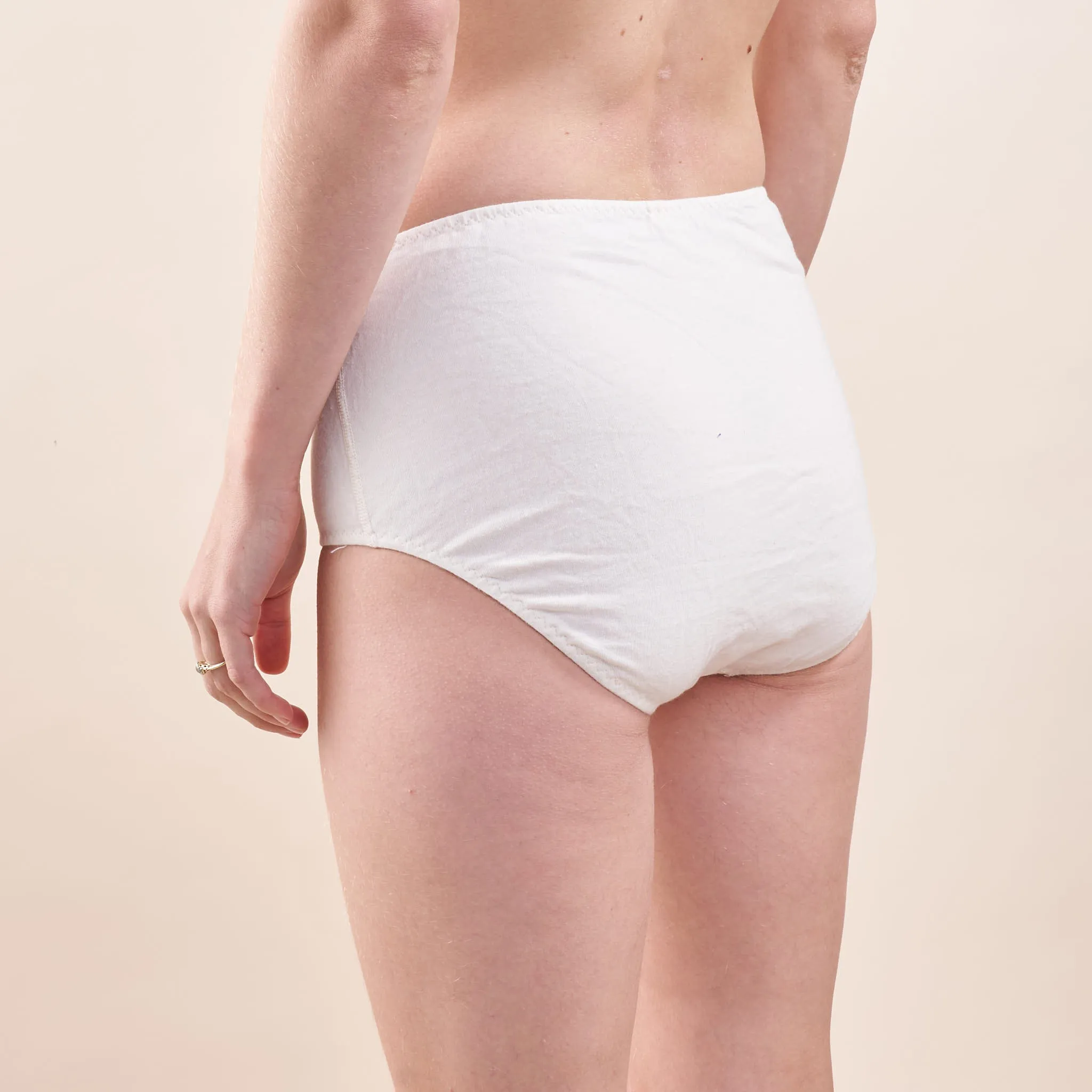 High Rise Underwear, Undyed Organic Cotton