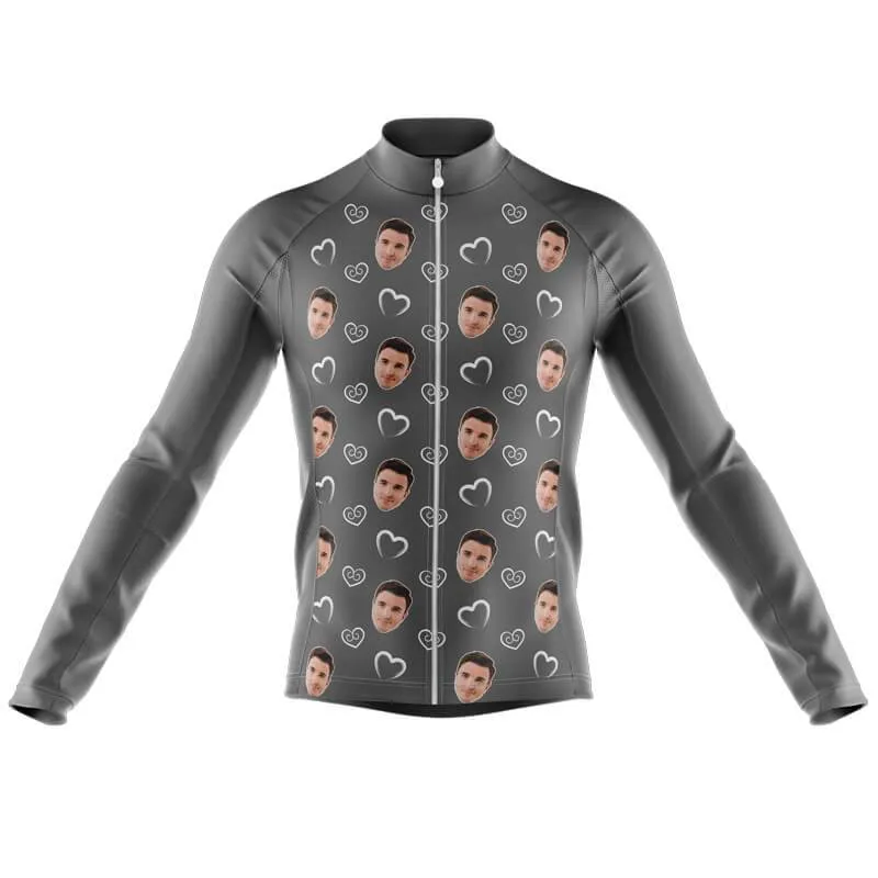 I heart you Custom Face Thermal Club Jersey (grey)