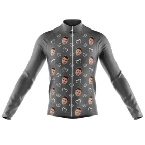 I heart you Custom Face Thermal Club Jersey (grey)