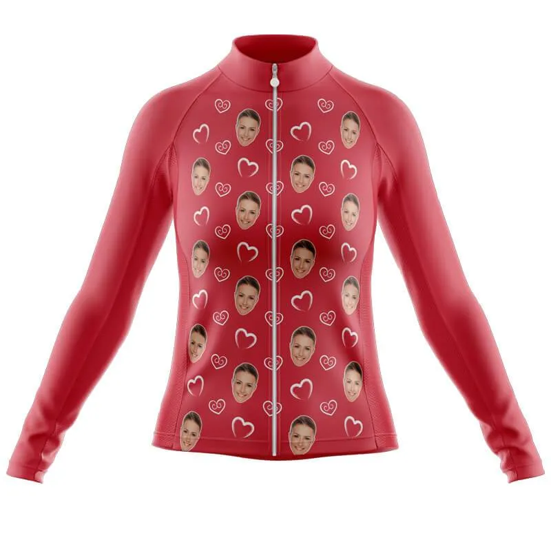 I heart you Custom Face Thermal Club Jersey (red)