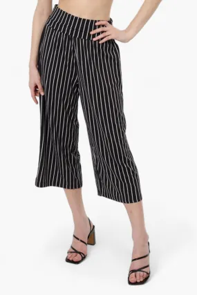 International INC Company Striped Culottes Pants - Black