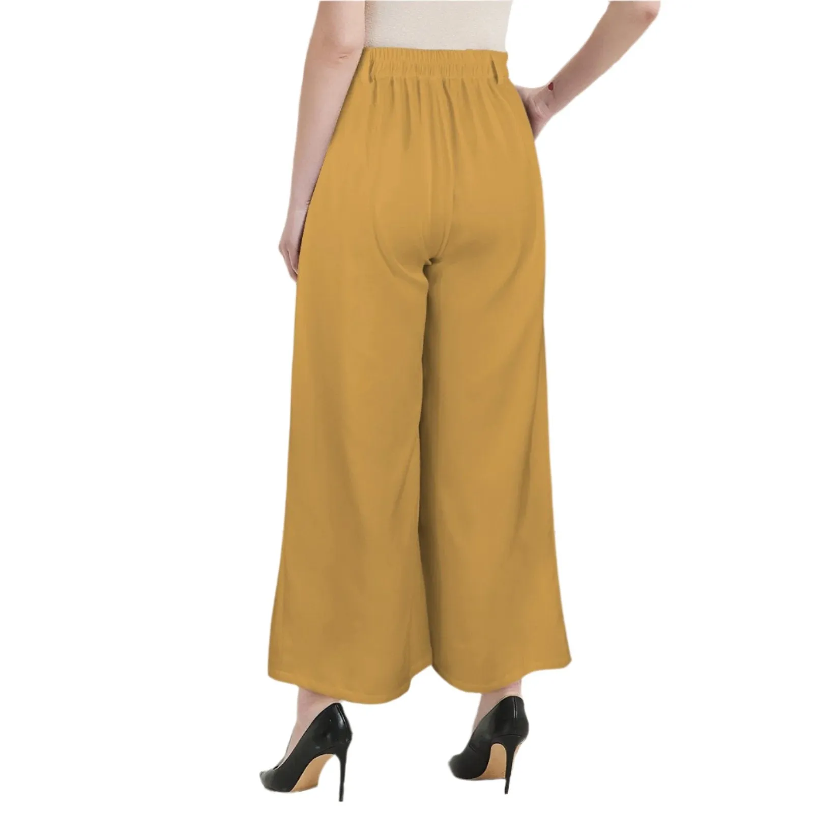 Jana Yellow High Rise Wide Leg Pants