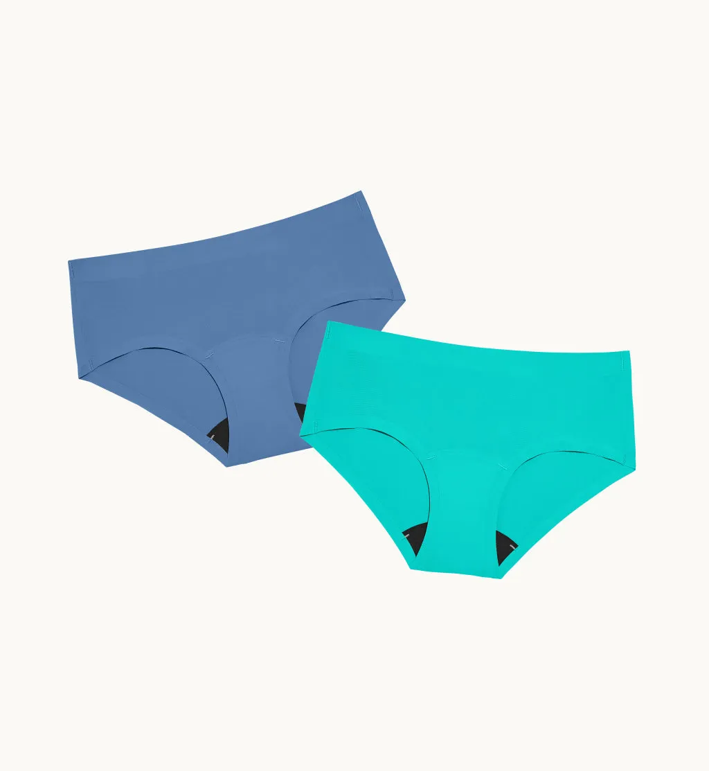 (Kit Item) Everyday Leakproof Underwear LTD Color Spearmint/Thistle 2-Pack | Boyshort