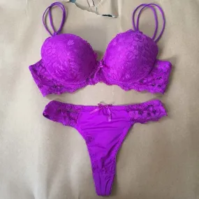 Lace Thong and Push Up Bra Set - Comfortable, Sexy and Alluring Lingerie