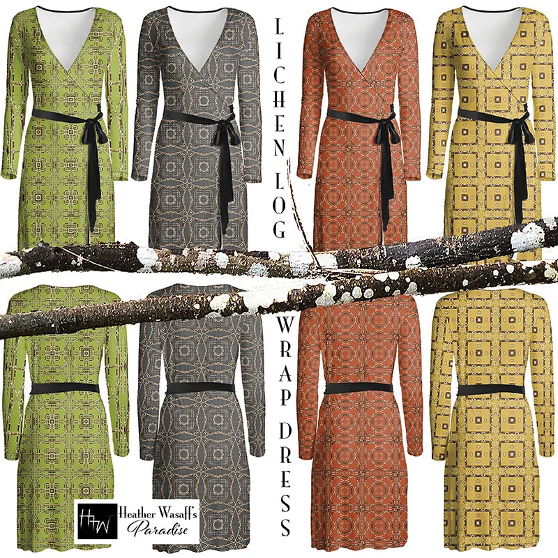 Lichen Log Tan Wrap Dress