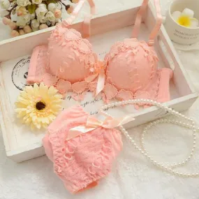 lingerie set thin embroidery push up bra set